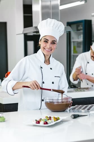 Chef at a prep station